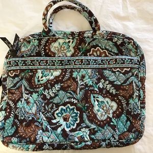 Vera Bradley Java Blue Laptop Bag Rolled Handles